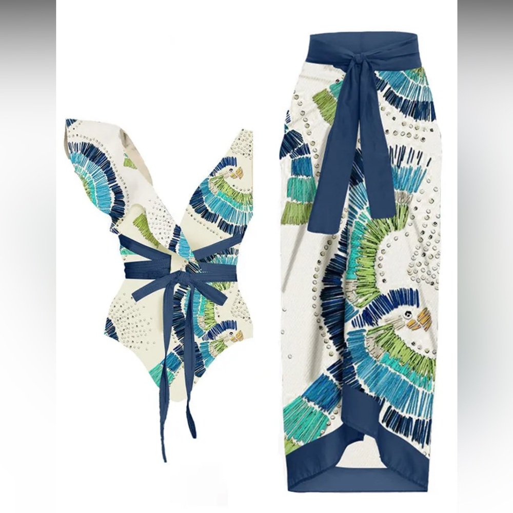Swimsuit with cover up - size M